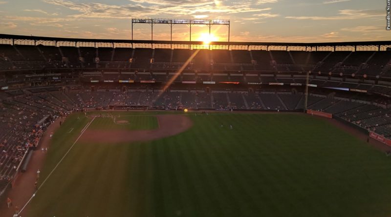 Oriole Park at Camden Yards, sunset