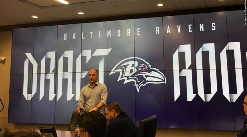 Ravens draft room, Eric DeCosta