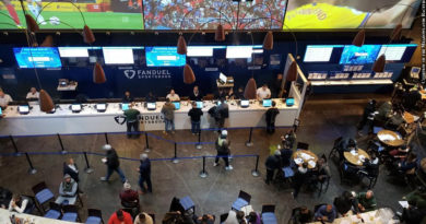 The sports book at the Meadowlands Racetrack