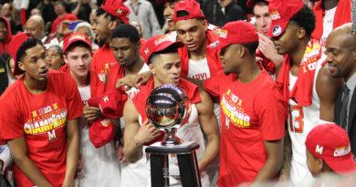 Terps with Big Ten trophy