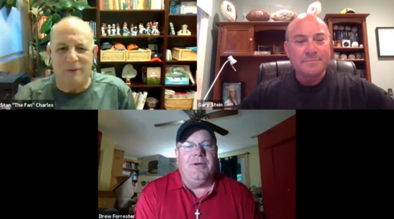 Drew Forrester with Stan 'The Fan' Charles and Gary Stein