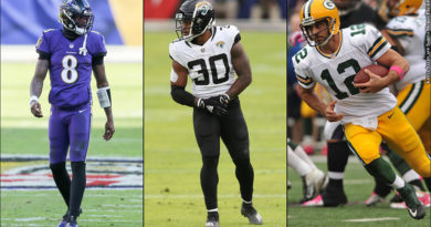 Lamar Jackson, James Robinson, Aaron Rodgers