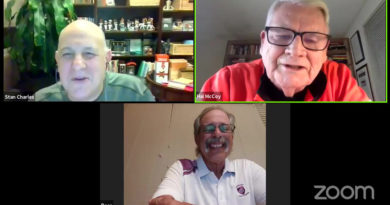 Hal McCoy with Stan Charles and Ross Grimsley