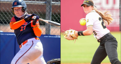 Morgan State Softball's Haylee Bobos and UMBC Softball's Maddie Daigneau