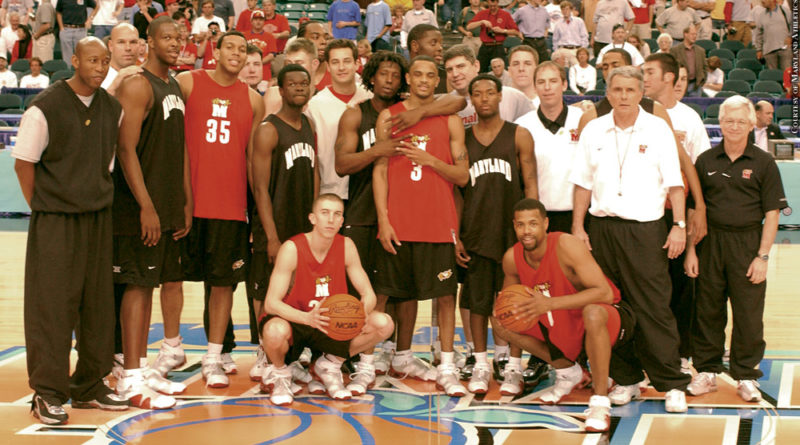 The 2001-02 Terps at a practice at the Final Four in Atlanta