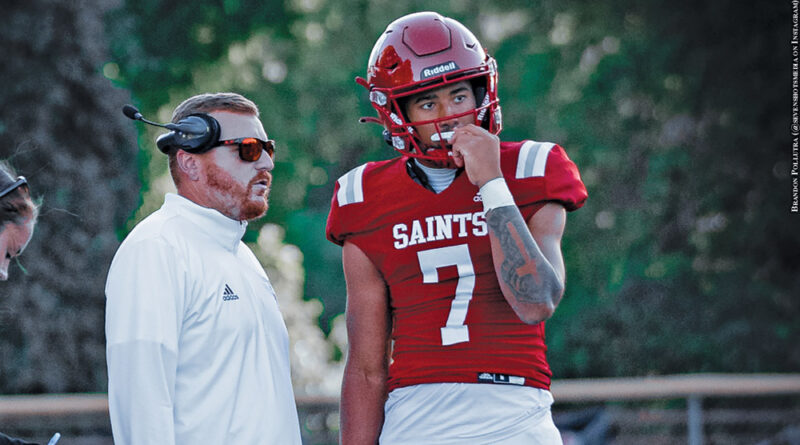 Concordia Prep head coach Joe Battaglia and Jordan Brooks