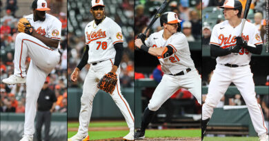 Félix Bautista, Yennier Cano, Austin Hays and Adley Rutschman