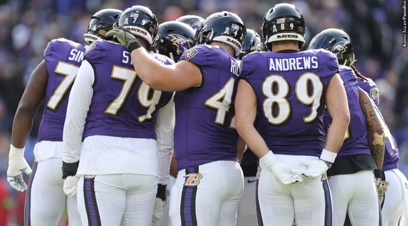 Ravens huddle