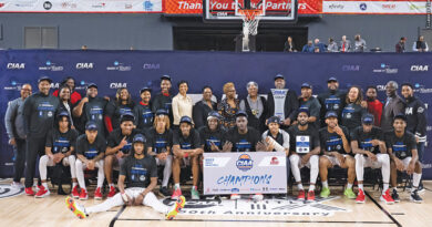 Winston-Salem State men's basketball celebrates winning the CIAA Tournament
