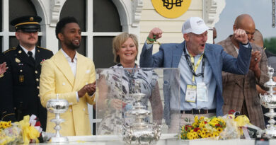 MyRacehorse CEO Michael Behrens (in blue jacket)