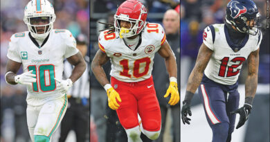 Tyreek Hill, Isiah Pacheco, Nico Collins