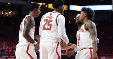 Terps huddle
