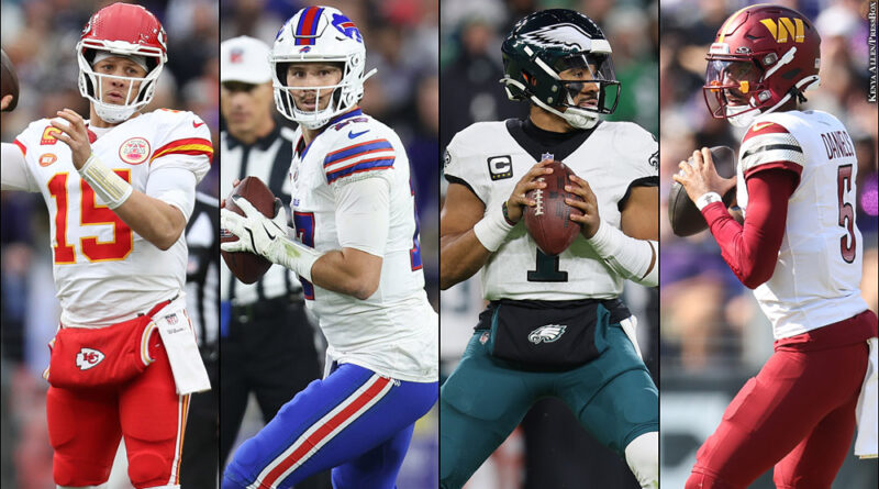 Patrick Mahomes, Josh Allen, Jalen Hurts, Jayden Daniels