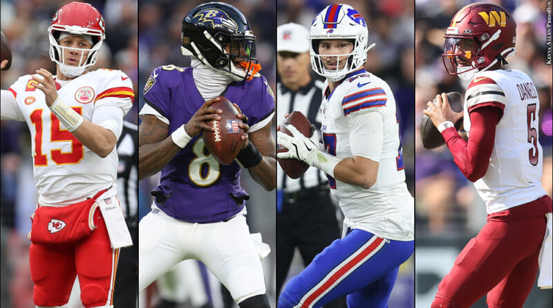 Patrick Mahomes, Lamar Jackson, Josh Allen, Jayden Daniels