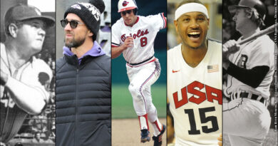Babe Ruth, Michael Phelps, Cal Ripken Jr., Carmelo Anthony, Al Kaline