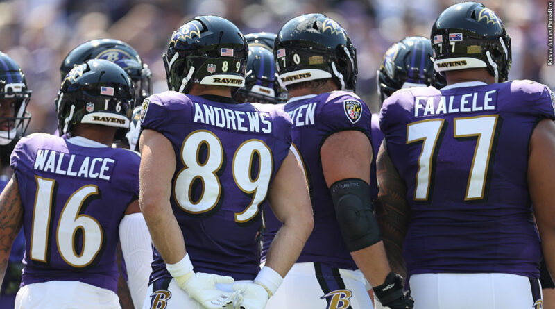 Ravens huddle