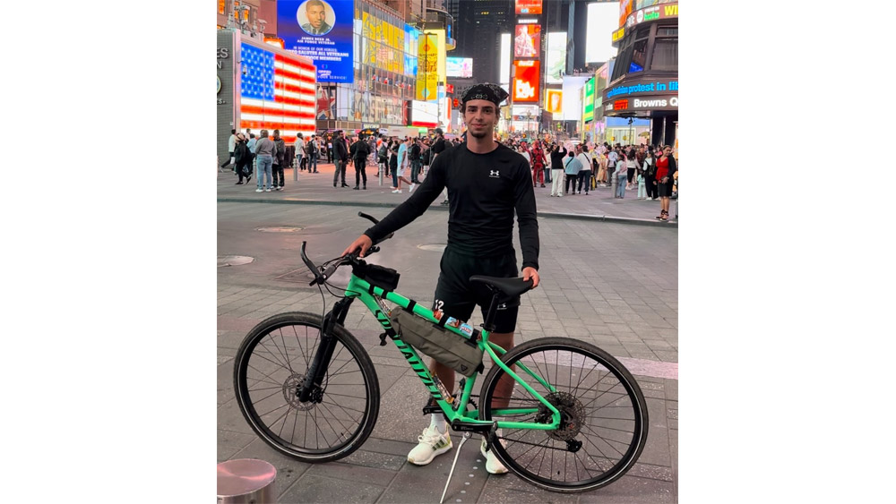 Matteo Samori in Times Square