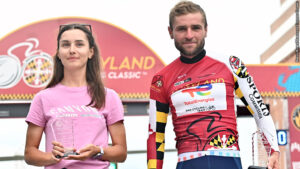 Maryland Cycling Classic winners Agnieszka Skalniak-Sojka and Sandy Dujardin