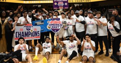 UMBC Men's Basketball celebration