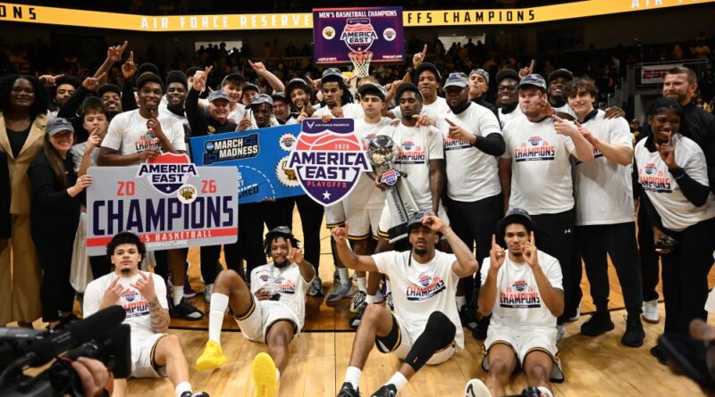 UMBC Men's Basketball celebration